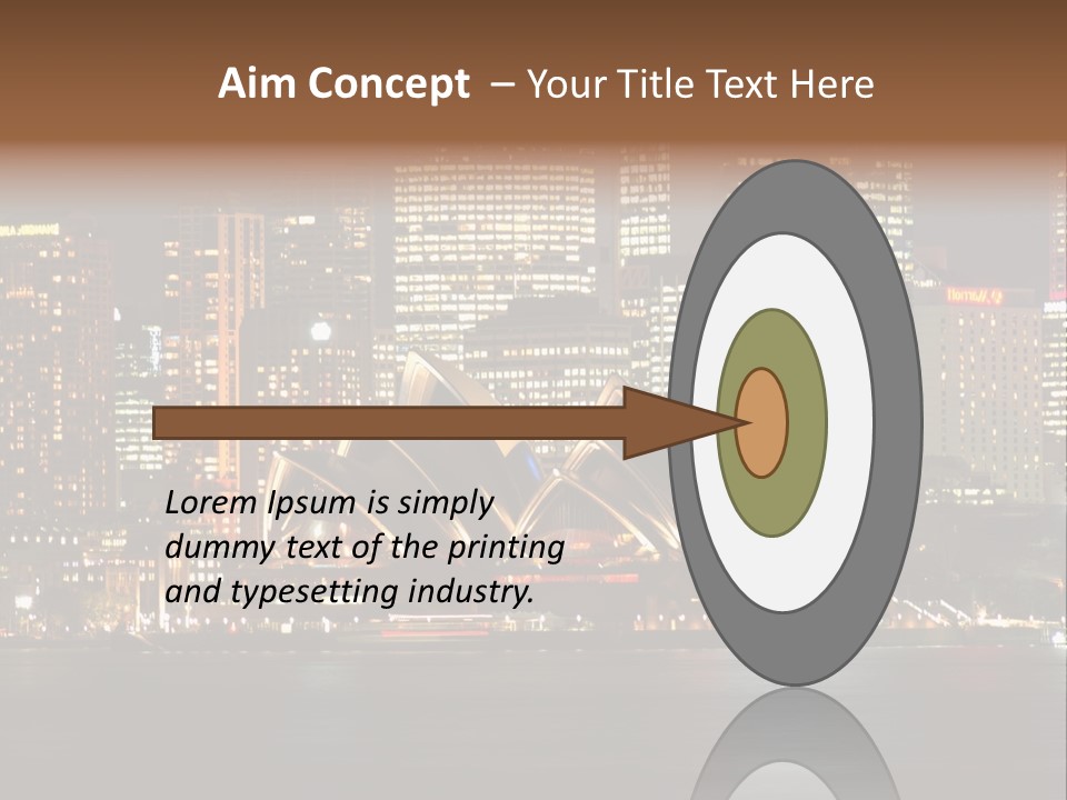 A Picture Of A City At Night With The Sydney Opera House In The Foreground PowerPoint Template