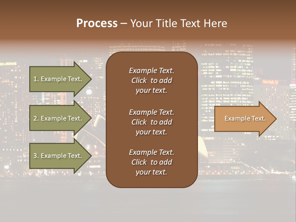 A Picture Of A City At Night With The Sydney Opera House In The Foreground PowerPoint Template