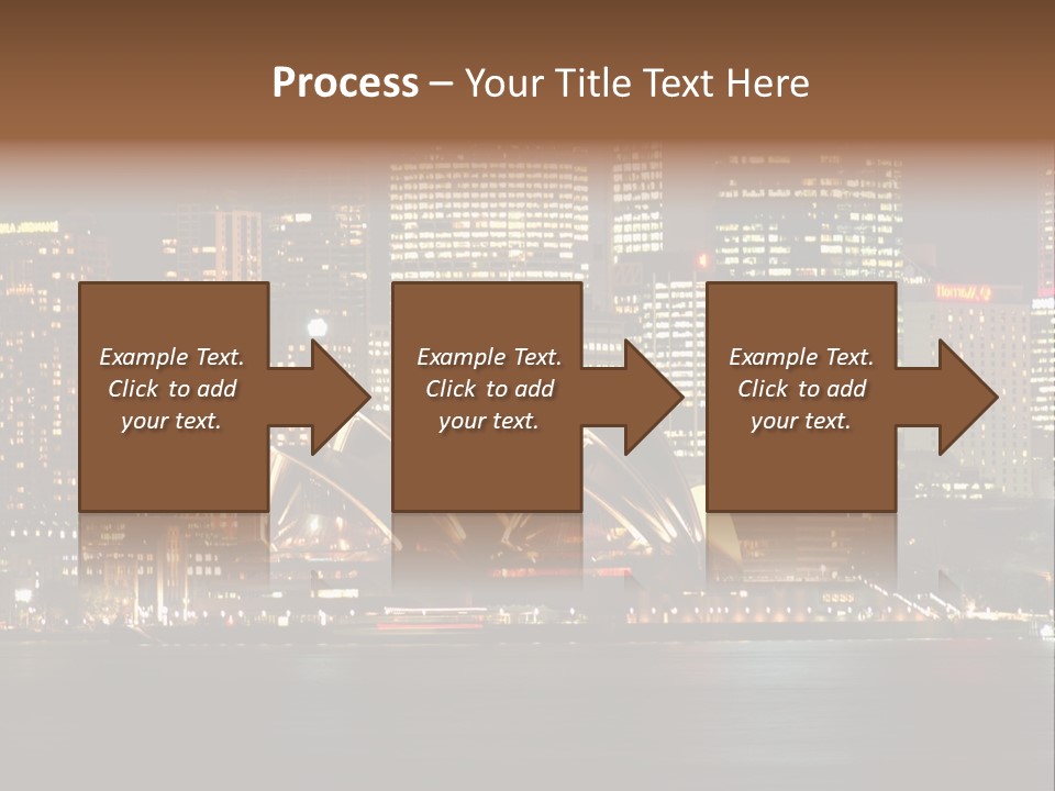 A Picture Of A City At Night With The Sydney Opera House In The Foreground PowerPoint Template