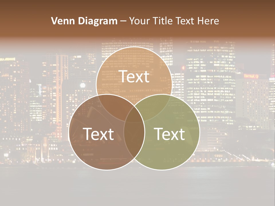 A Picture Of A City At Night With The Sydney Opera House In The Foreground PowerPoint Template