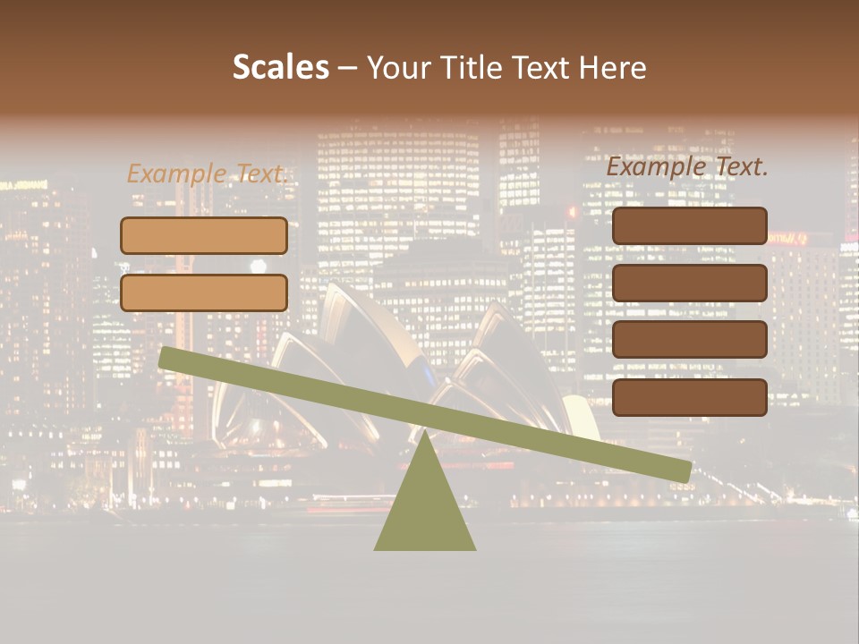 A Picture Of A City At Night With The Sydney Opera House In The Foreground PowerPoint Template