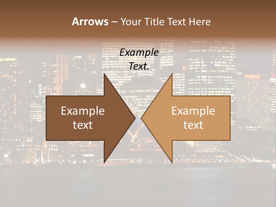 A Picture Of A City At Night With The Sydney Opera House In The Foreground PowerPoint Template