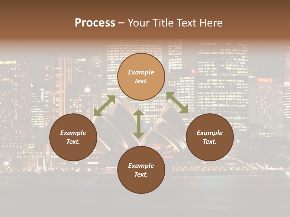 A Picture Of A City At Night With The Sydney Opera House In The Foreground PowerPoint Template