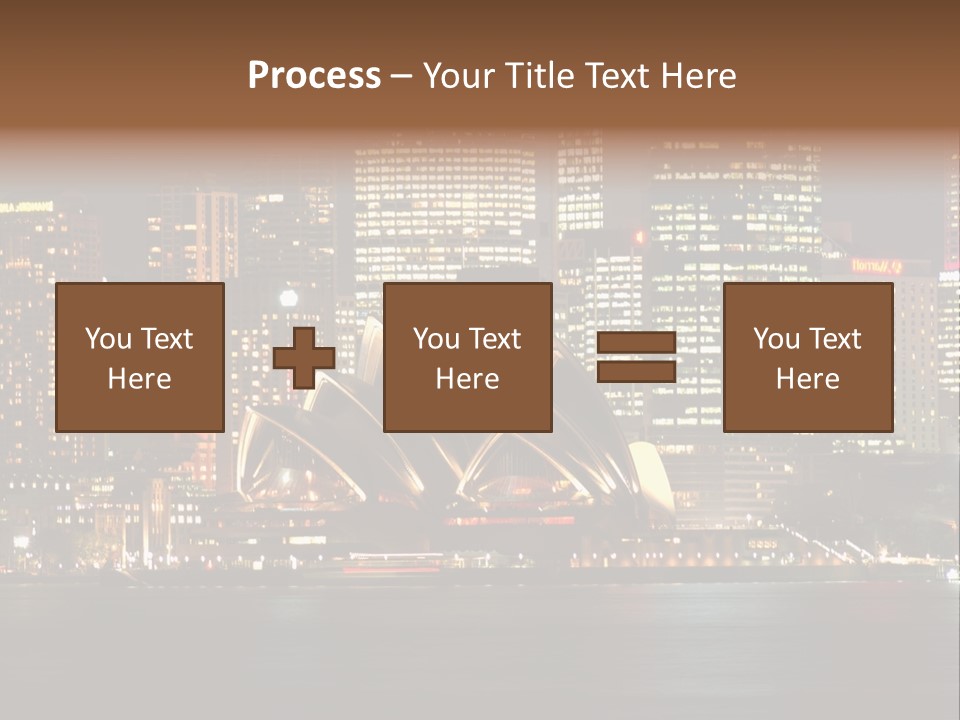 A Picture Of A City At Night With The Sydney Opera House In The Foreground PowerPoint Template