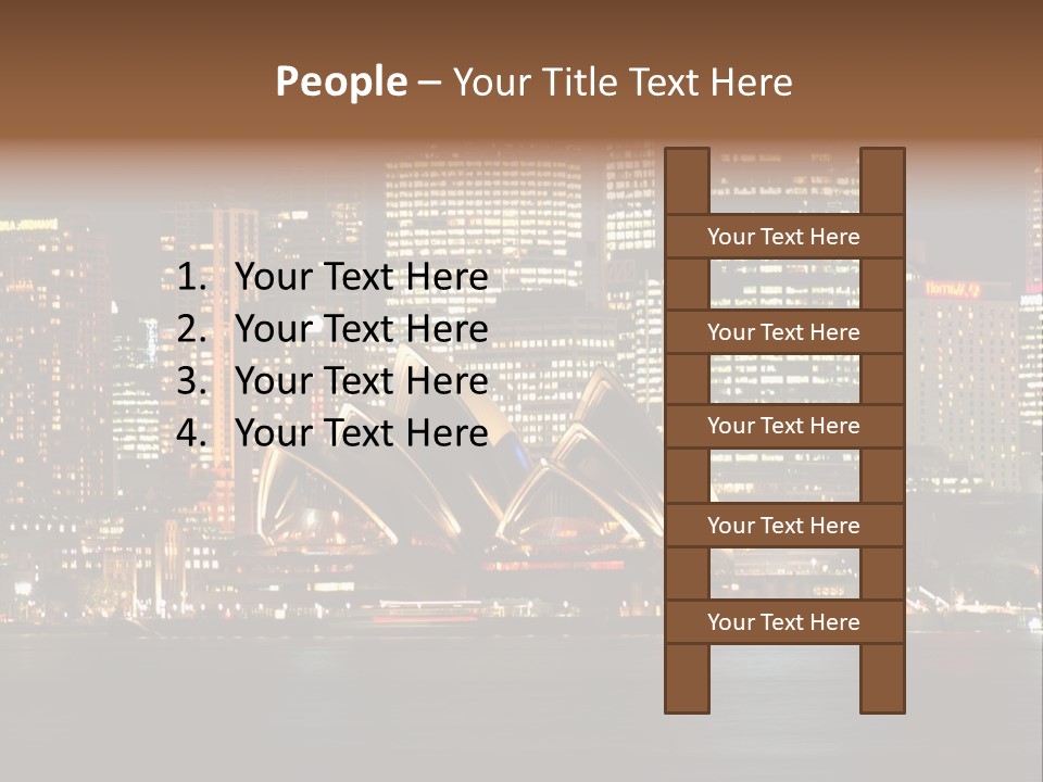 A Picture Of A City At Night With The Sydney Opera House In The Foreground PowerPoint Template