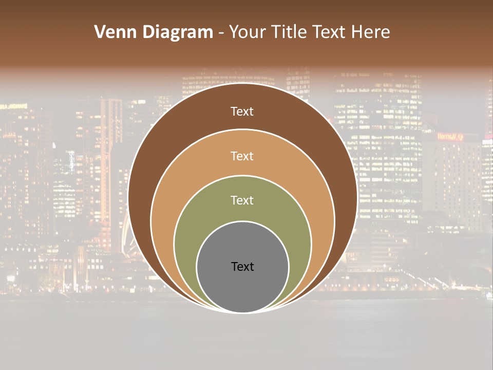 A Picture Of A City At Night With The Sydney Opera House In The Foreground PowerPoint Template