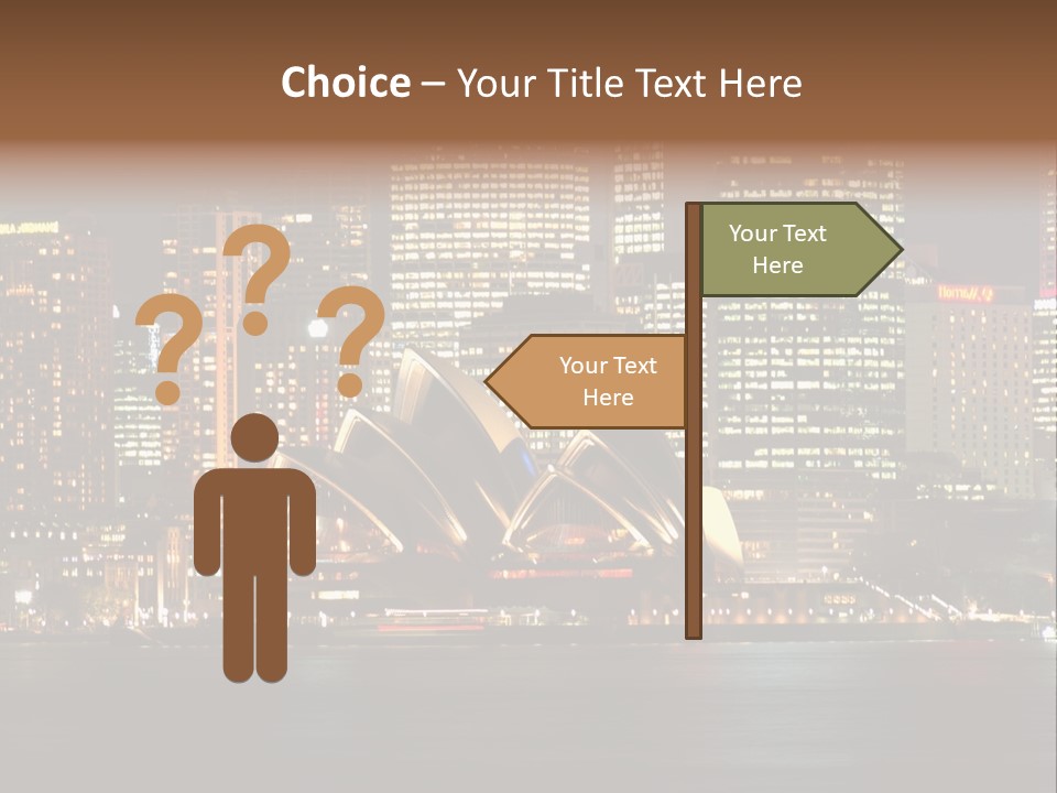 A Picture Of A City At Night With The Sydney Opera House In The Foreground PowerPoint Template