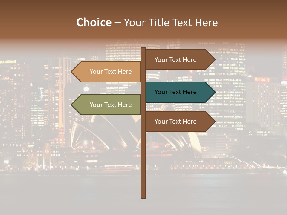 A Picture Of A City At Night With The Sydney Opera House In The Foreground PowerPoint Template