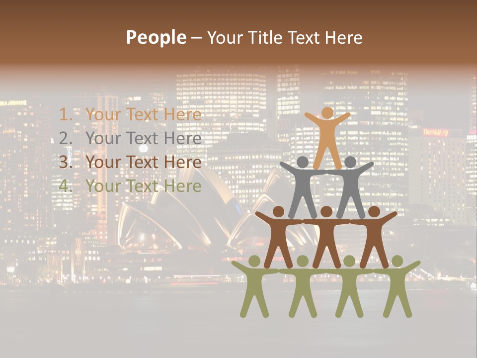 A Picture Of A City At Night With The Sydney Opera House In The Foreground PowerPoint Template