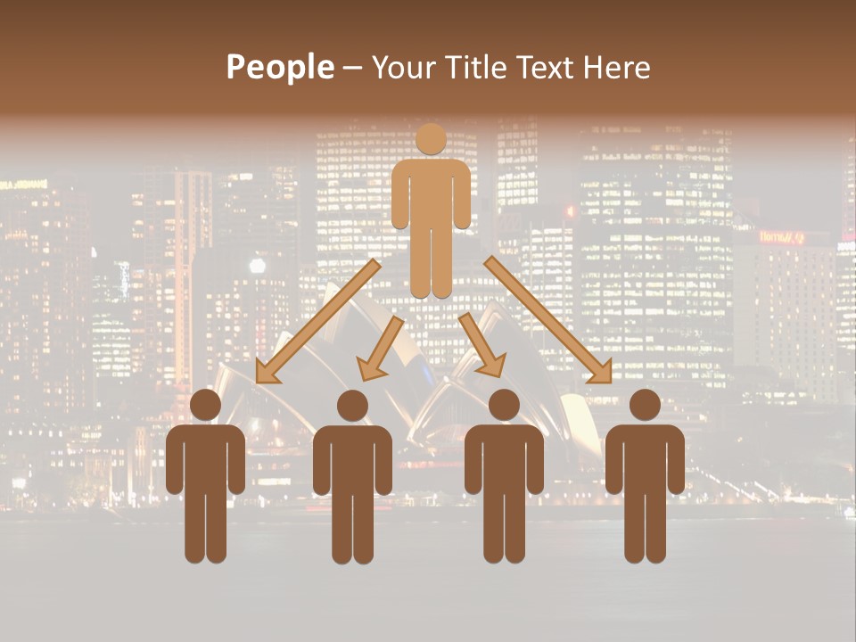 A Picture Of A City At Night With The Sydney Opera House In The Foreground PowerPoint Template