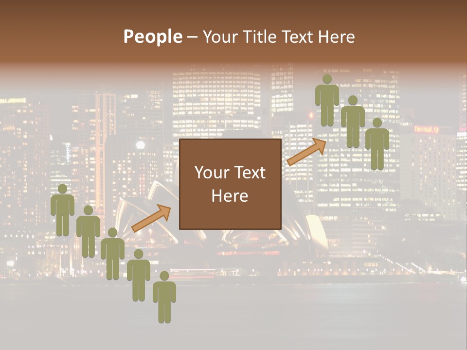 A Picture Of A City At Night With The Sydney Opera House In The Foreground PowerPoint Template