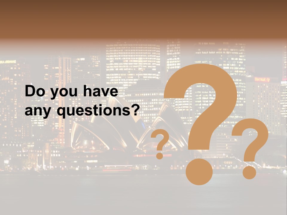 A Picture Of A City At Night With The Sydney Opera House In The Foreground PowerPoint Template