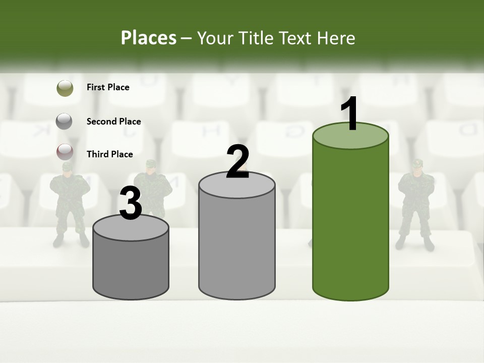 A Group Of Toy Soldiers Standing In Front Of A Keyboard PowerPoint Template