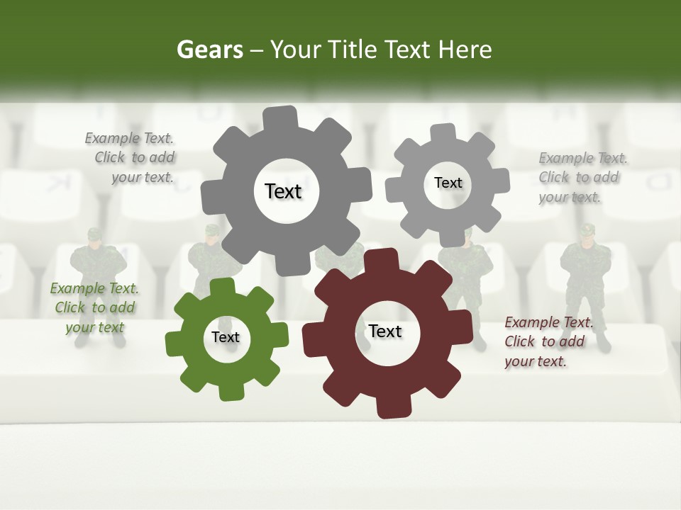 A Group Of Toy Soldiers Standing In Front Of A Keyboard PowerPoint Template