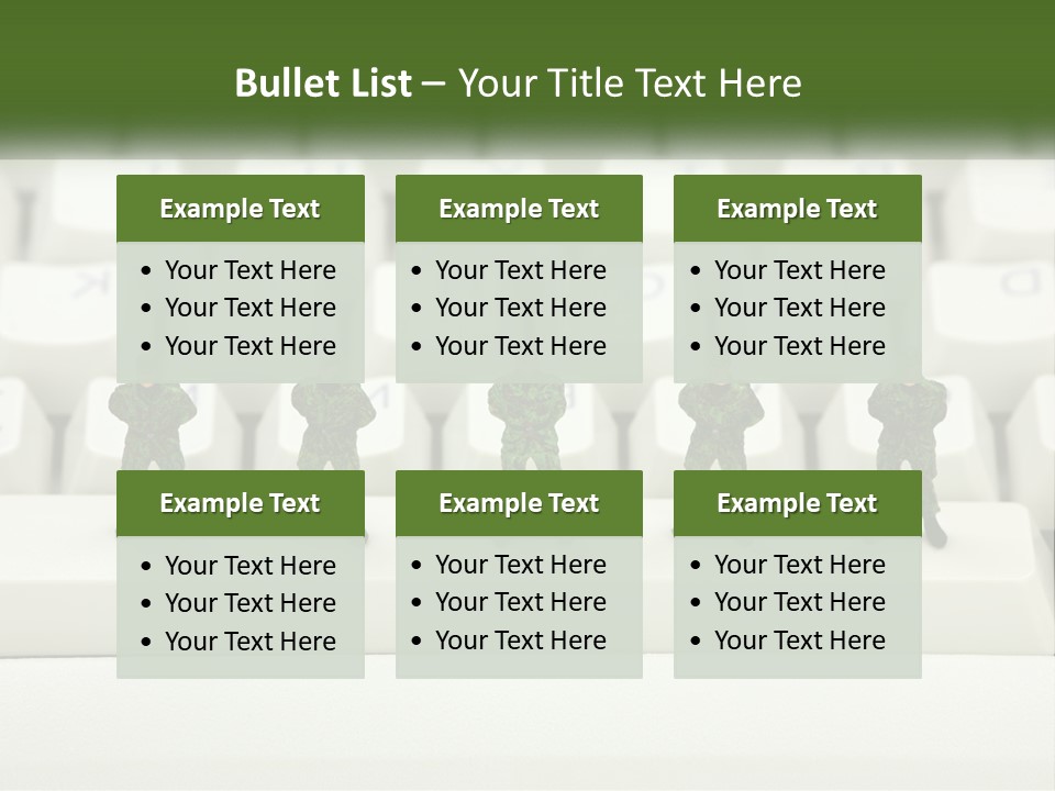 A Group Of Toy Soldiers Standing In Front Of A Keyboard PowerPoint Template