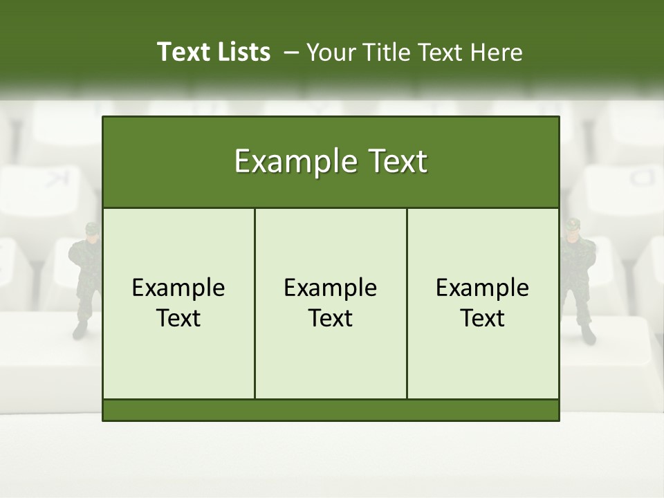 A Group Of Toy Soldiers Standing In Front Of A Keyboard PowerPoint Template