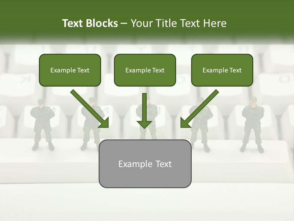A Group Of Toy Soldiers Standing In Front Of A Keyboard PowerPoint Template