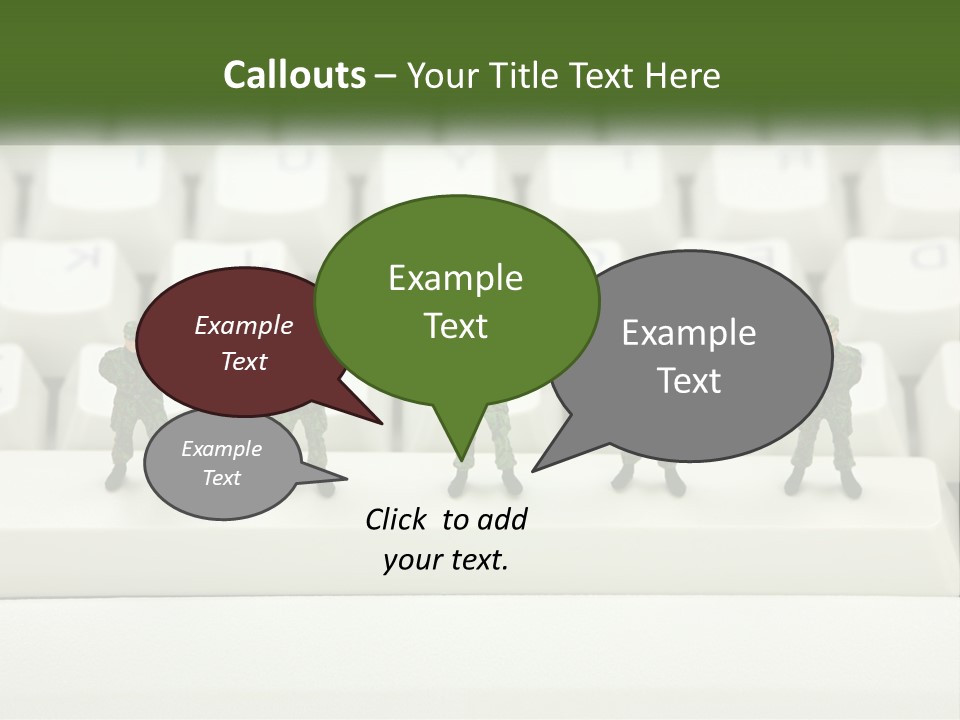 A Group Of Toy Soldiers Standing In Front Of A Keyboard PowerPoint Template