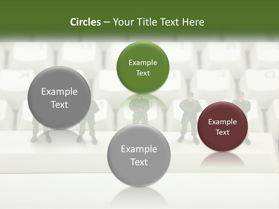 A Group Of Toy Soldiers Standing In Front Of A Keyboard PowerPoint Template