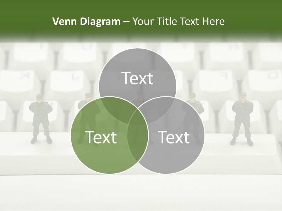 A Group Of Toy Soldiers Standing In Front Of A Keyboard PowerPoint Template