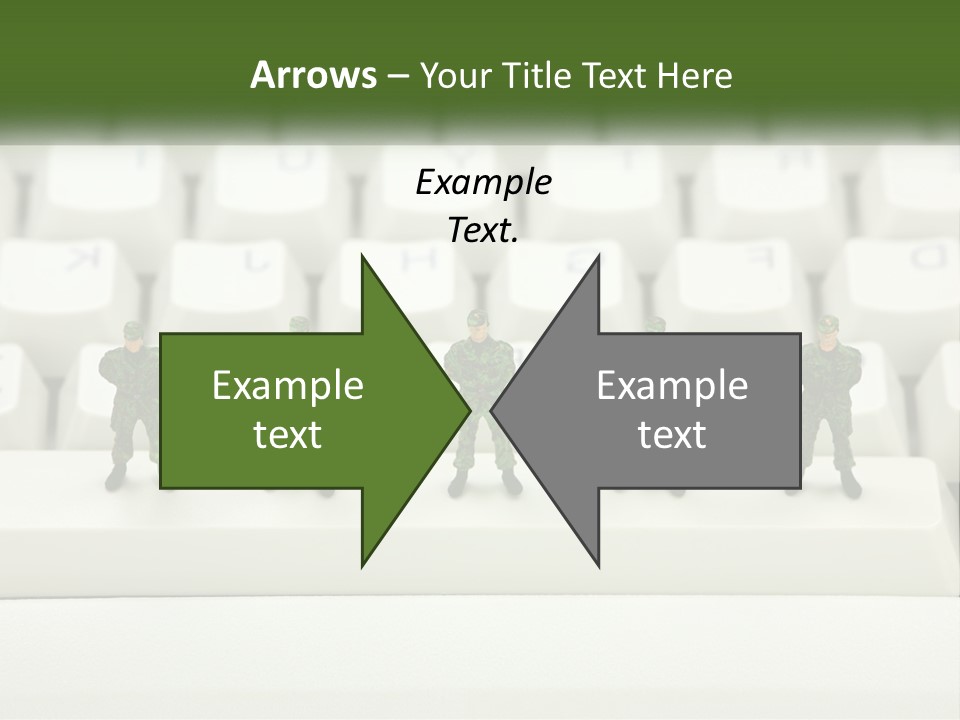 A Group Of Toy Soldiers Standing In Front Of A Keyboard PowerPoint Template