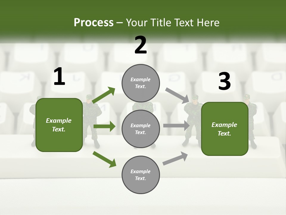 A Group Of Toy Soldiers Standing In Front Of A Keyboard PowerPoint Template