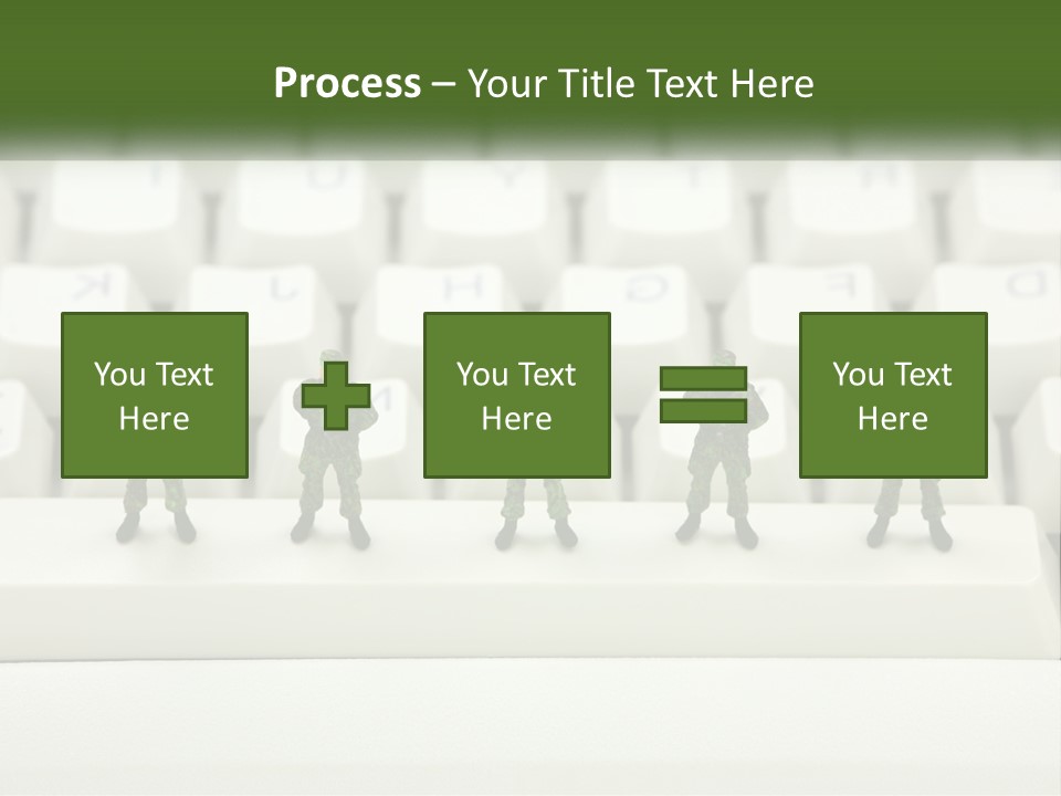 A Group Of Toy Soldiers Standing In Front Of A Keyboard PowerPoint Template