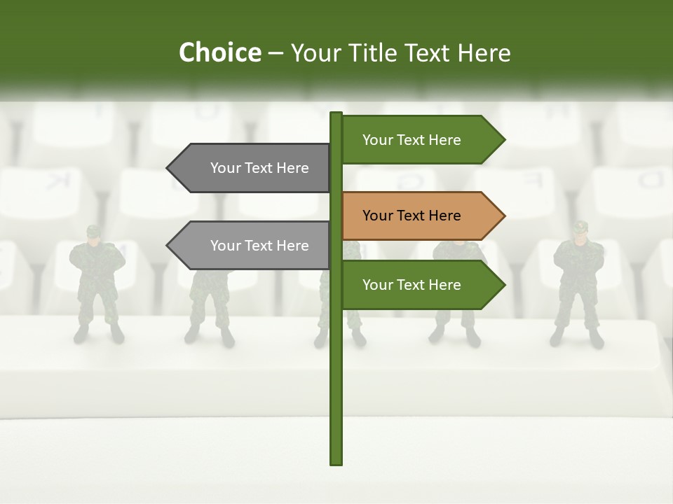 A Group Of Toy Soldiers Standing In Front Of A Keyboard PowerPoint Template