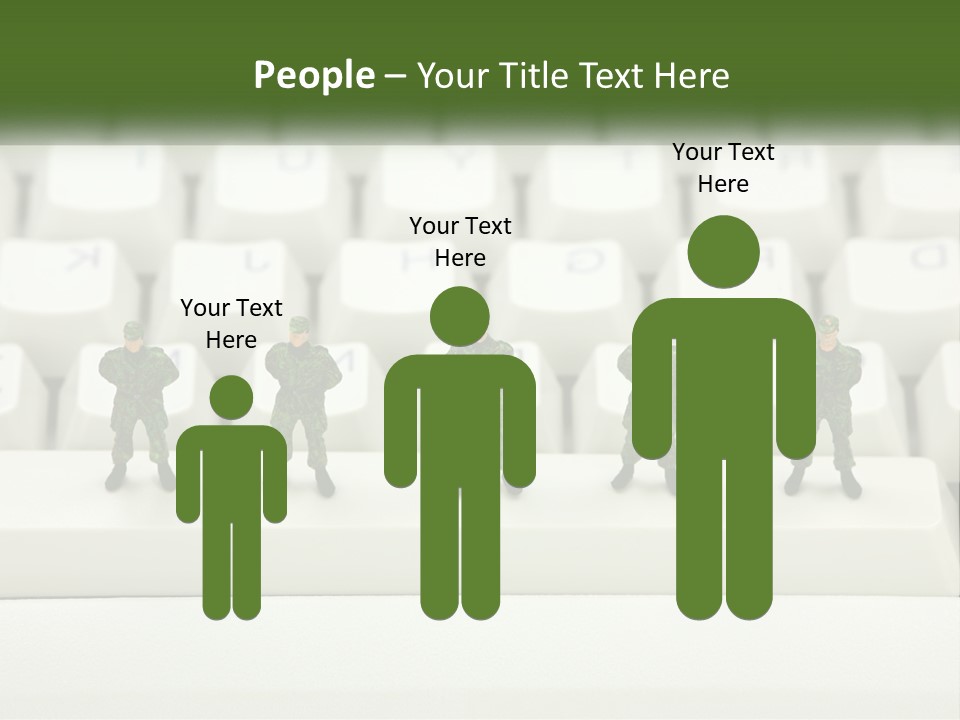 A Group Of Toy Soldiers Standing In Front Of A Keyboard PowerPoint Template
