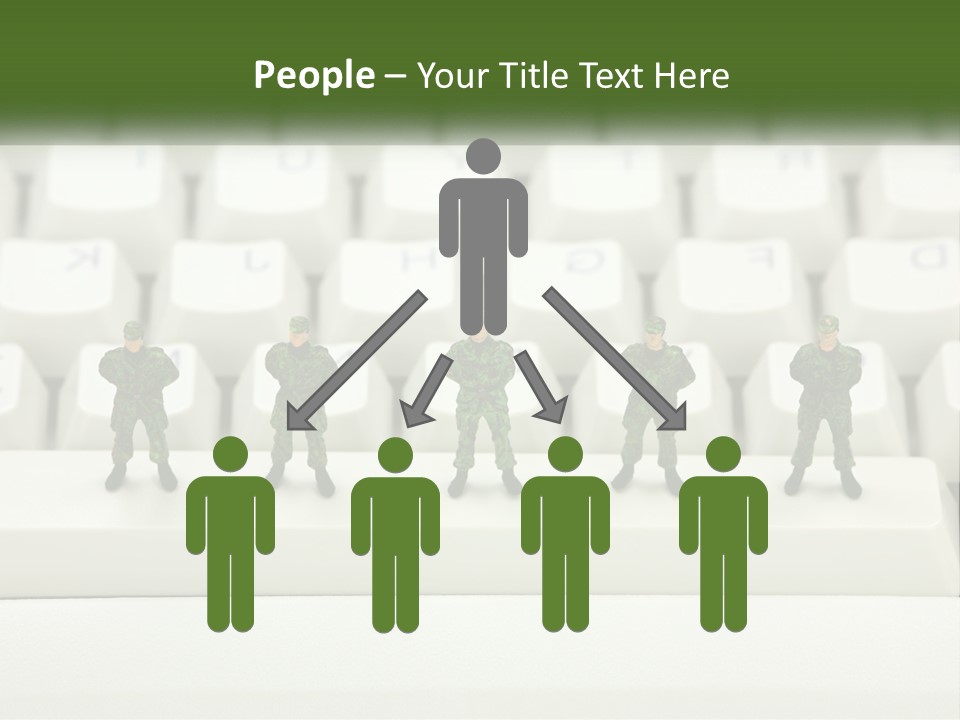 A Group Of Toy Soldiers Standing In Front Of A Keyboard PowerPoint Template