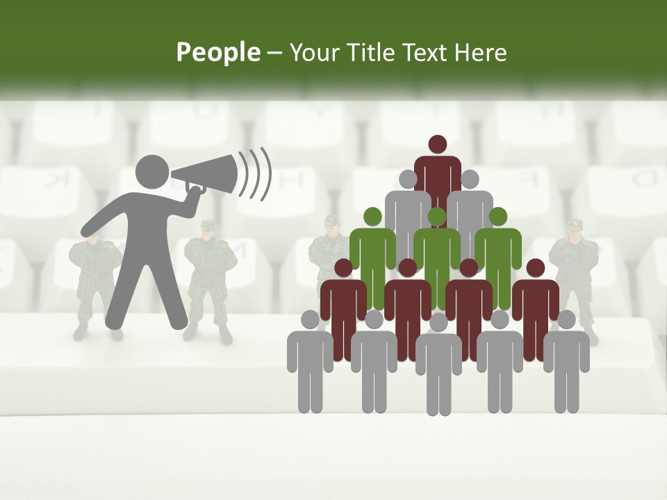 A Group Of Toy Soldiers Standing In Front Of A Keyboard PowerPoint Template