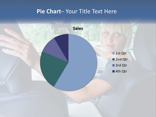A Woman Driving A Car With Her Hand On The Steering Wheel PowerPoint Template
