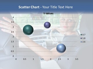 A Woman Driving A Car With Her Hand On The Steering Wheel PowerPoint Template