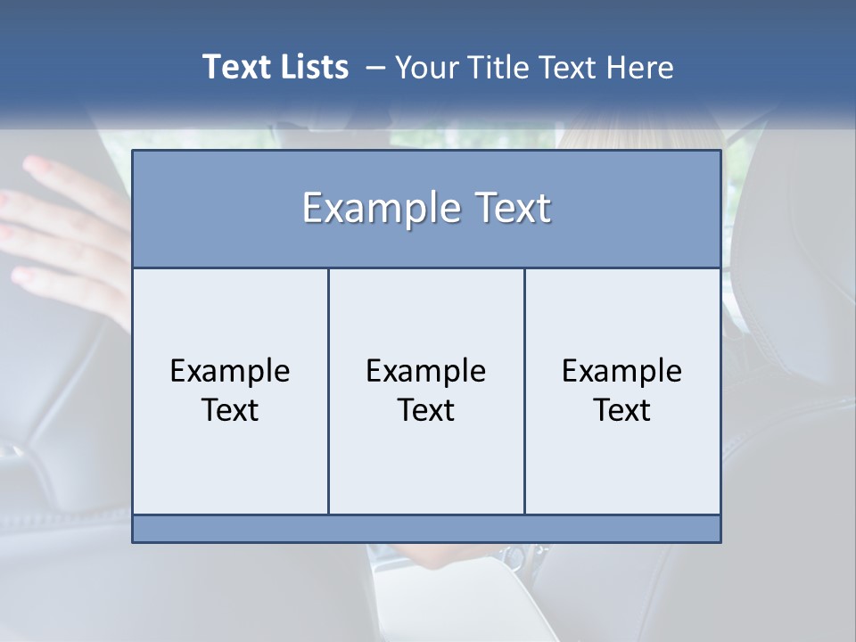A Woman Driving A Car With Her Hand On The Steering Wheel PowerPoint Template