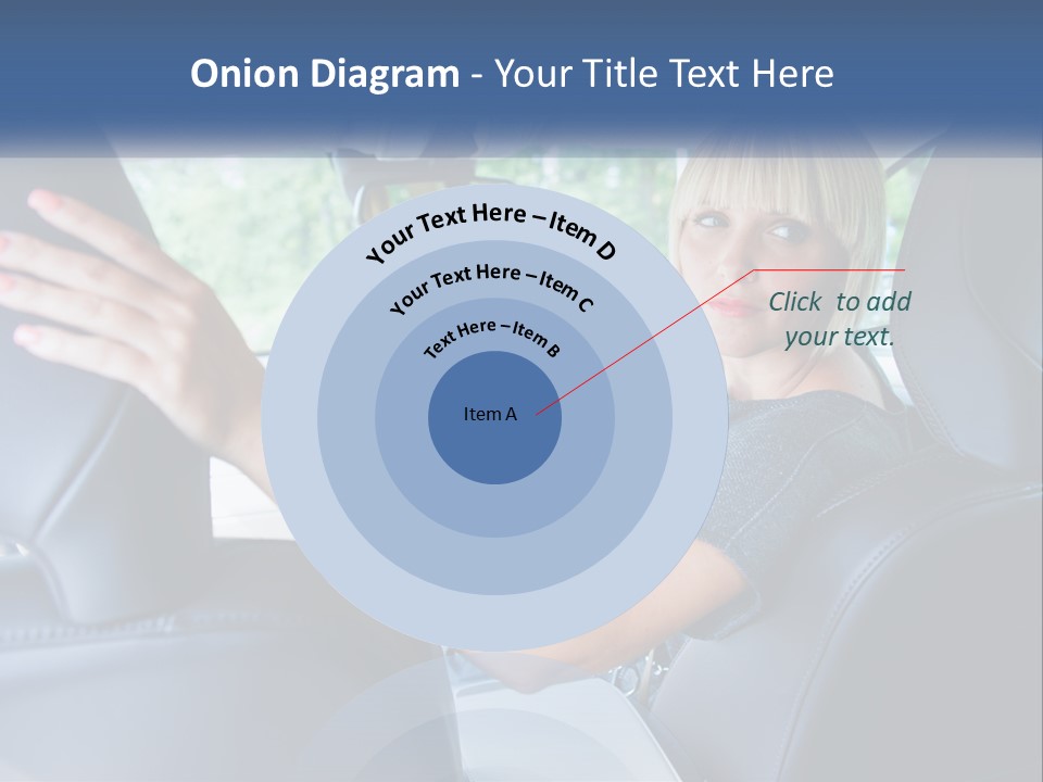 A Woman Driving A Car With Her Hand On The Steering Wheel PowerPoint Template