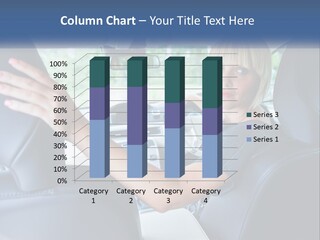 A Woman Driving A Car With Her Hand On The Steering Wheel PowerPoint Template