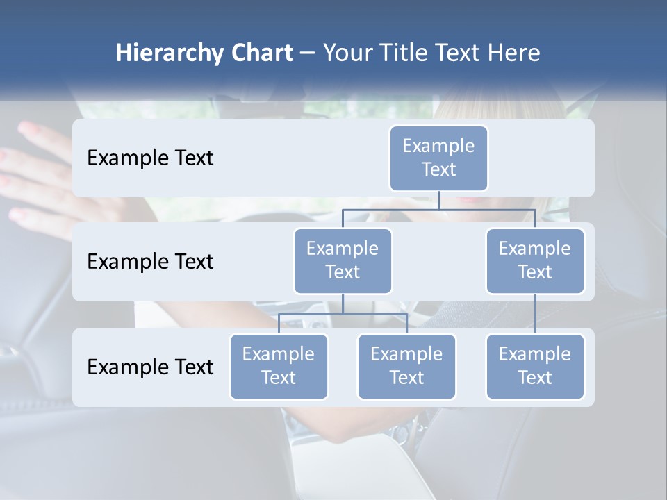 A Woman Driving A Car With Her Hand On The Steering Wheel PowerPoint Template