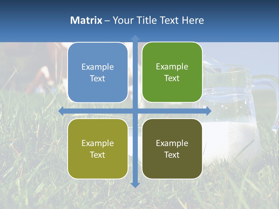 A Cow And A Pitcher Of Milk In A Field PowerPoint Template