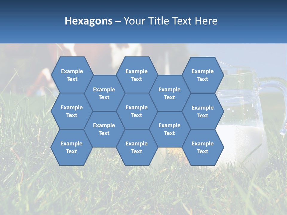 A Cow And A Pitcher Of Milk In A Field PowerPoint Template