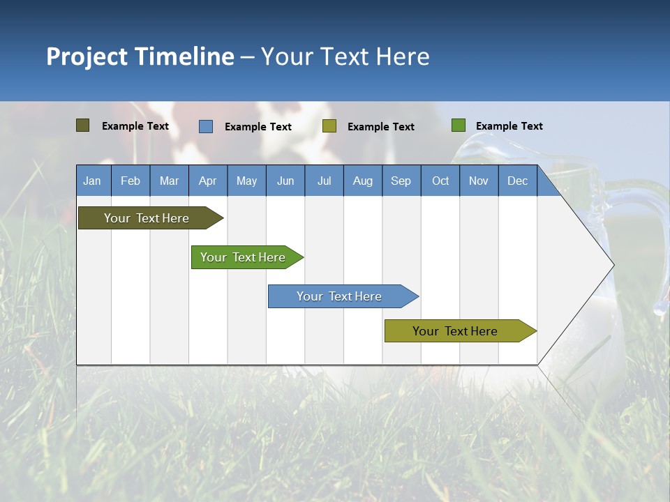 A Cow And A Pitcher Of Milk In A Field PowerPoint Template