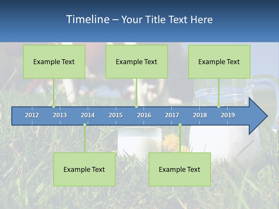 A Cow And A Pitcher Of Milk In A Field PowerPoint Template