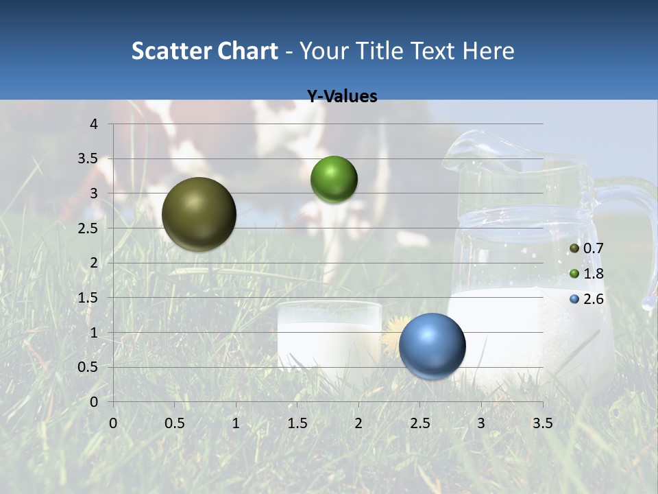 A Cow And A Pitcher Of Milk In A Field PowerPoint Template