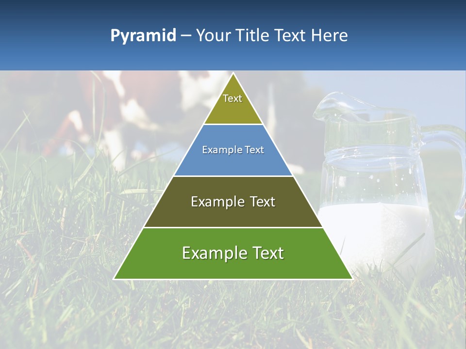 A Cow And A Pitcher Of Milk In A Field PowerPoint Template