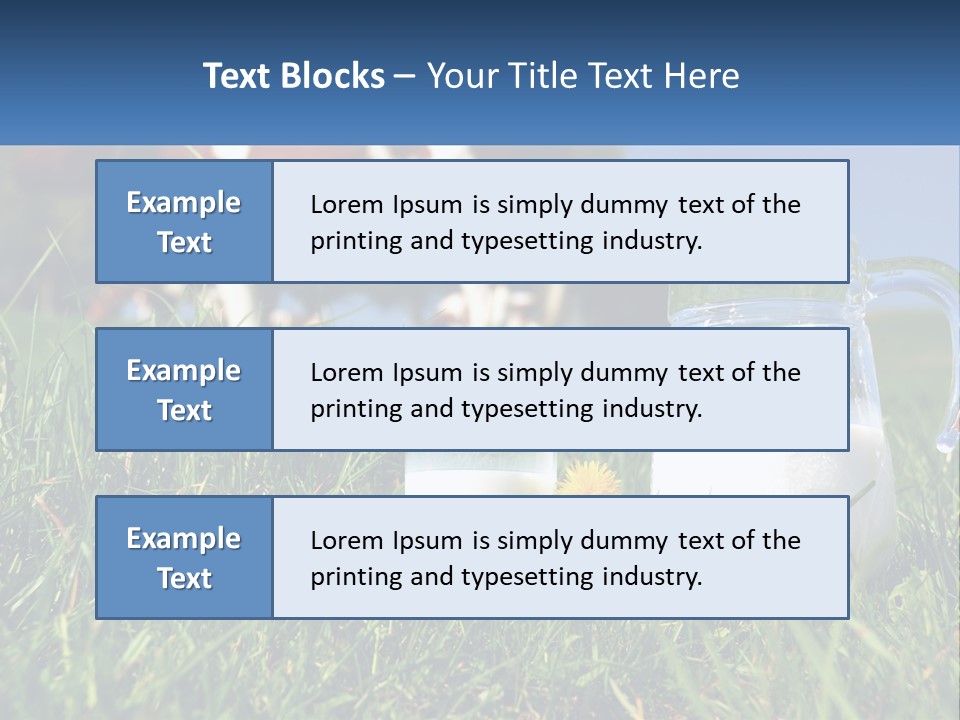 A Cow And A Pitcher Of Milk In A Field PowerPoint Template
