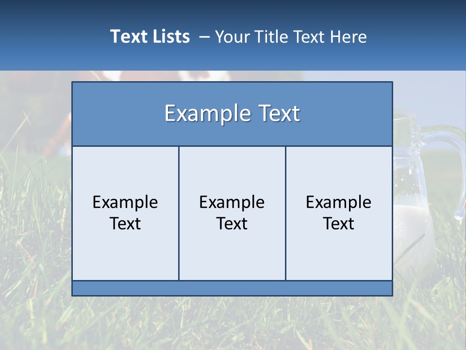 A Cow And A Pitcher Of Milk In A Field PowerPoint Template
