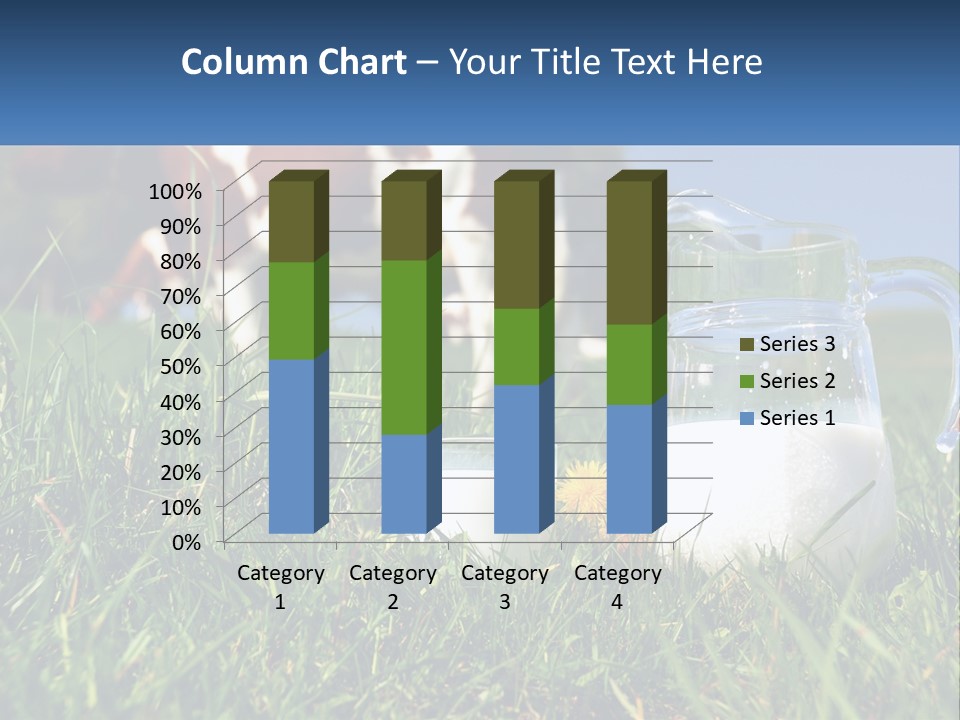 A Cow And A Pitcher Of Milk In A Field PowerPoint Template