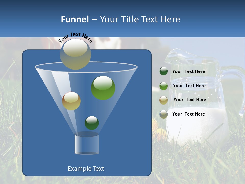 A Cow And A Pitcher Of Milk In A Field PowerPoint Template