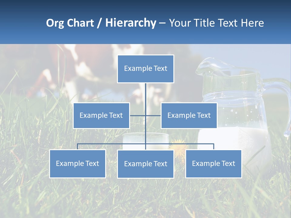 A Cow And A Pitcher Of Milk In A Field PowerPoint Template