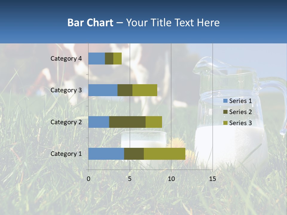 A Cow And A Pitcher Of Milk In A Field PowerPoint Template