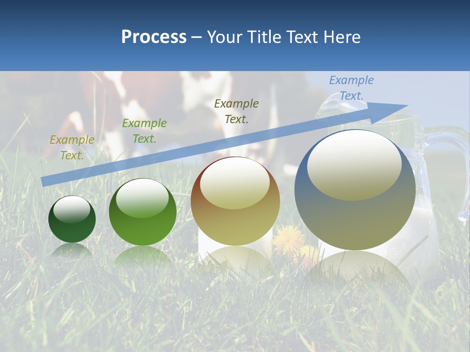 A Cow And A Pitcher Of Milk In A Field PowerPoint Template